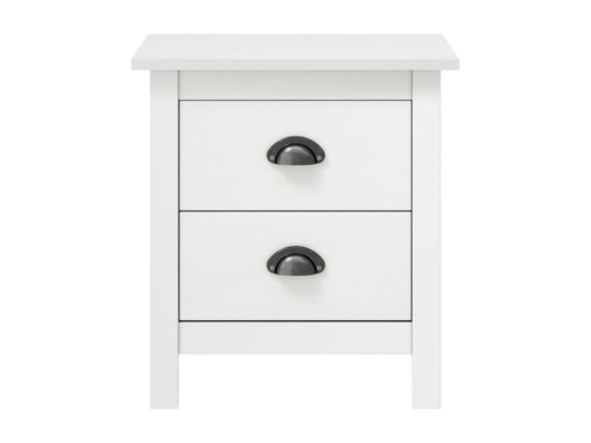 Comodino Calmetop bianco 46x35x49,5 cm in legno massello di pino 35153MVWS