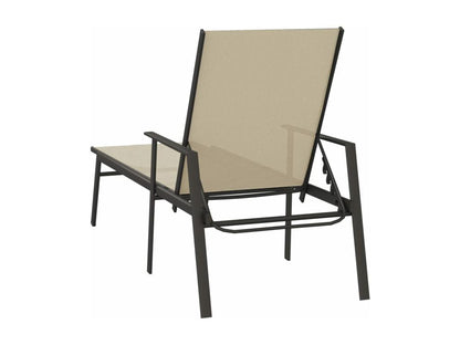 Chaise longue in acciaio e tessuto textilene crema 38552LVLP