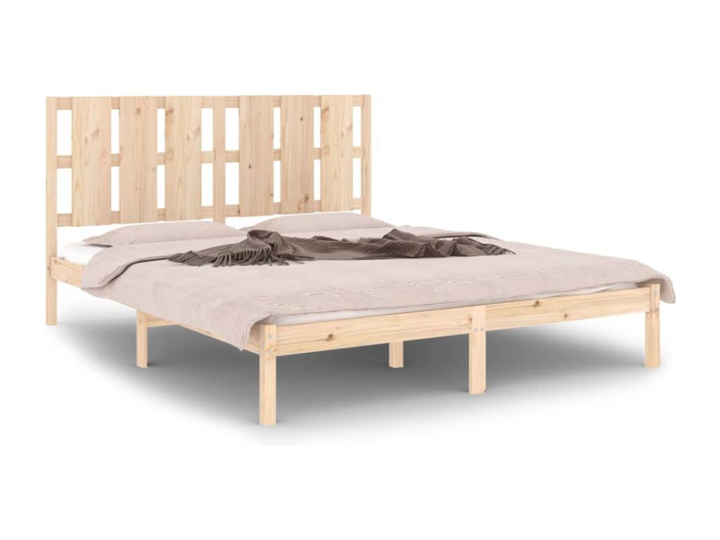 Struttura letto senza materasso 150x200 cm legno massello 43971YQPO