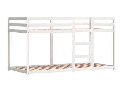 Letto a castello con tende blu, 90x190 cm, legno di pino massiccio, 08092WDQU