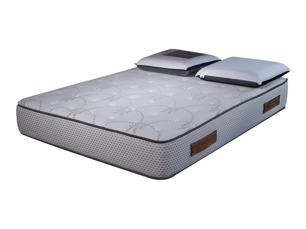 Materasso in memory foam bianco Maisonpuretop - 28 cm - 160x200 con 2 cuscini elastici Maisonpuretop 60x60cm 67665FLHC