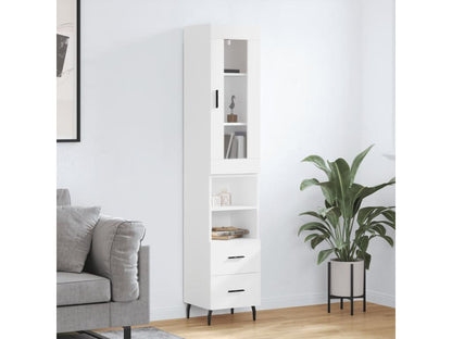 Credenza bianca 34,5x34x180 cm in legno ingegnerizzato 10619RTOX