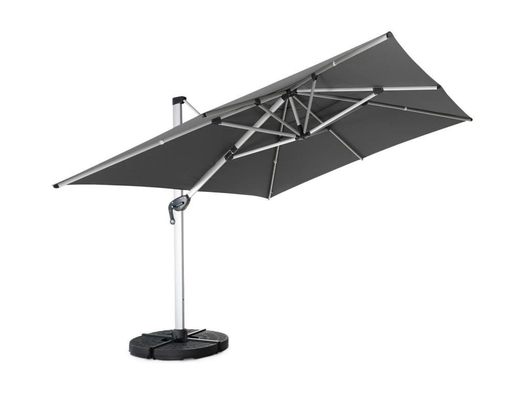 Ombrellone a sbalzo Premium 3x4m, grigio - telo in poliestere tinto in massa - struttura in alluminio anodizzato - telo incluso 08939YFNG