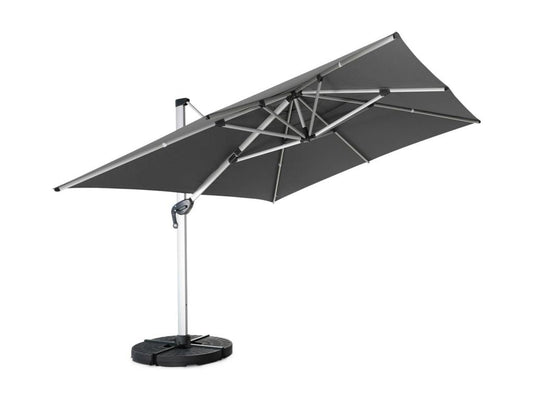 Ombrellone a sbalzo Premium 3x4m, grigio - telo in poliestere tinto in massa - struttura in alluminio anodizzato - telo incluso 08939YFNG