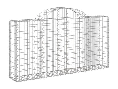 Cestini gabbioni ad arco da 5 pezzi, 200x30x100/120 cm, ferro zincato, 73886RLTP