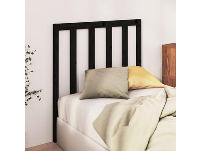 Testiera nera 95x4x100 cm in legno massello di pino 08328QXHM