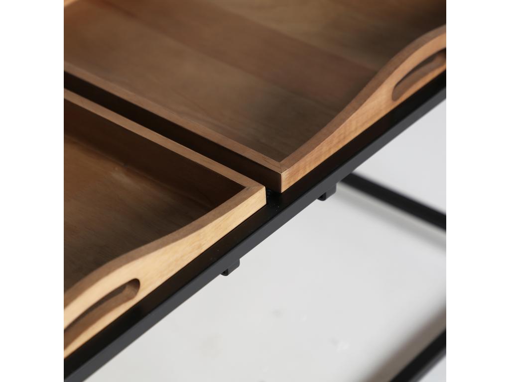 Tavolino in legno di rovere 84x84x40 cm 69817BVMU