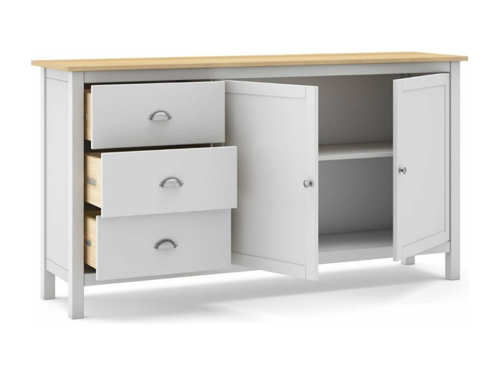 Credenza a 2 ante e 3 cassetti, larghezza 150 cm - Artvivrestore 97961QAFN