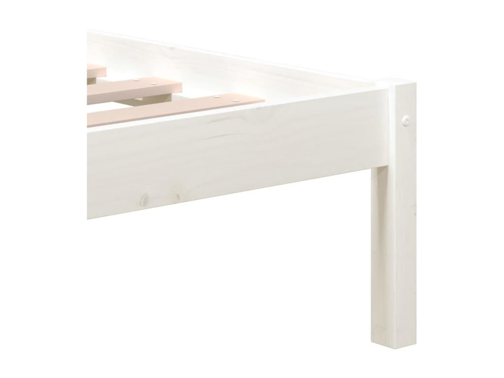Struttura letto in legno massello bianco 150x200 cm King Size 38507JHIY