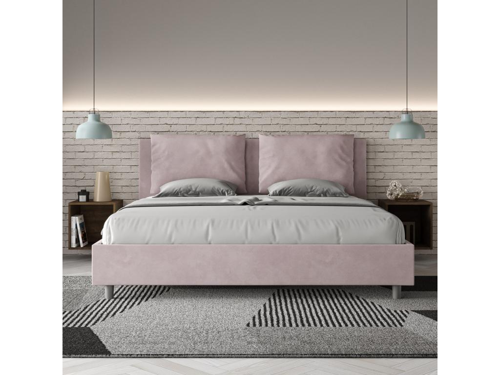 Letto con rete a doghe imbottita 180x210 microfibra Artvivrestore 41355HCYH