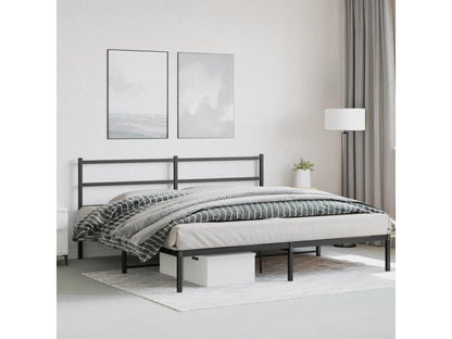 Struttura letto in metallo con testiera nera, 183x213 cm, 42651SEHC