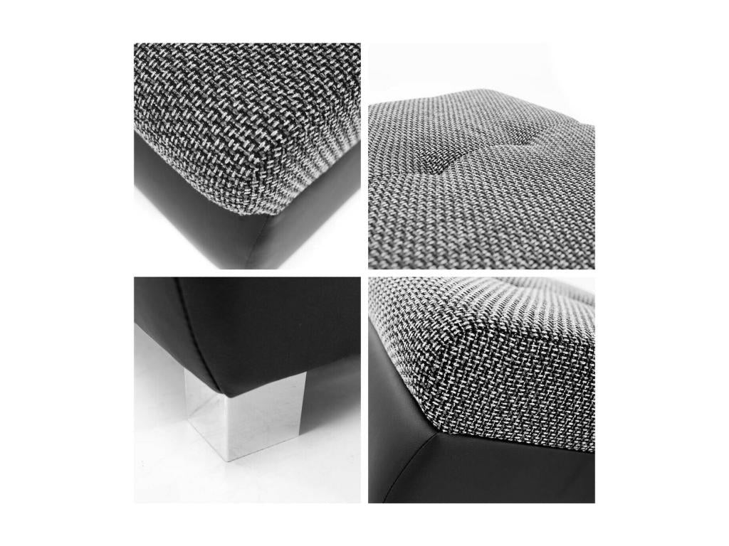 Maisonpuretop 122 Pouf Grigio 39x60x60cm Imbottitura Gambe in Metallo 48036PXDH