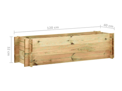 Fioriera rialzata per ortaggi, legno marrone, 120x40x32 cm, 02 0000856 69582LBUY