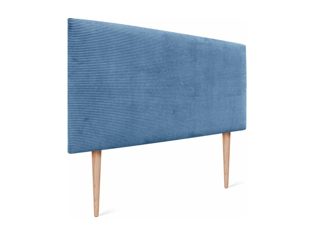 Maisonpuretop Testiera in velluto a coste semplice 105x115 con gambe del letto 105 - Blu 00295UHGU