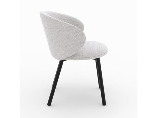 Set di 2 sedie in tessuto grigio chiaro mélange con gambe nere - Maisonpuretop 22973ZUDA