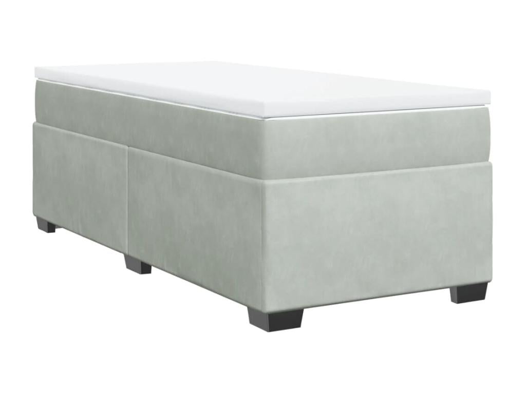 Rete e materasso Maisonpuretop, grigio chiaro, 80x200 cm, velluto, 11085XIOU