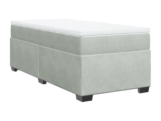 Rete e materasso Maisonpuretop, grigio chiaro, 80x200 cm, velluto, 11085XIOU