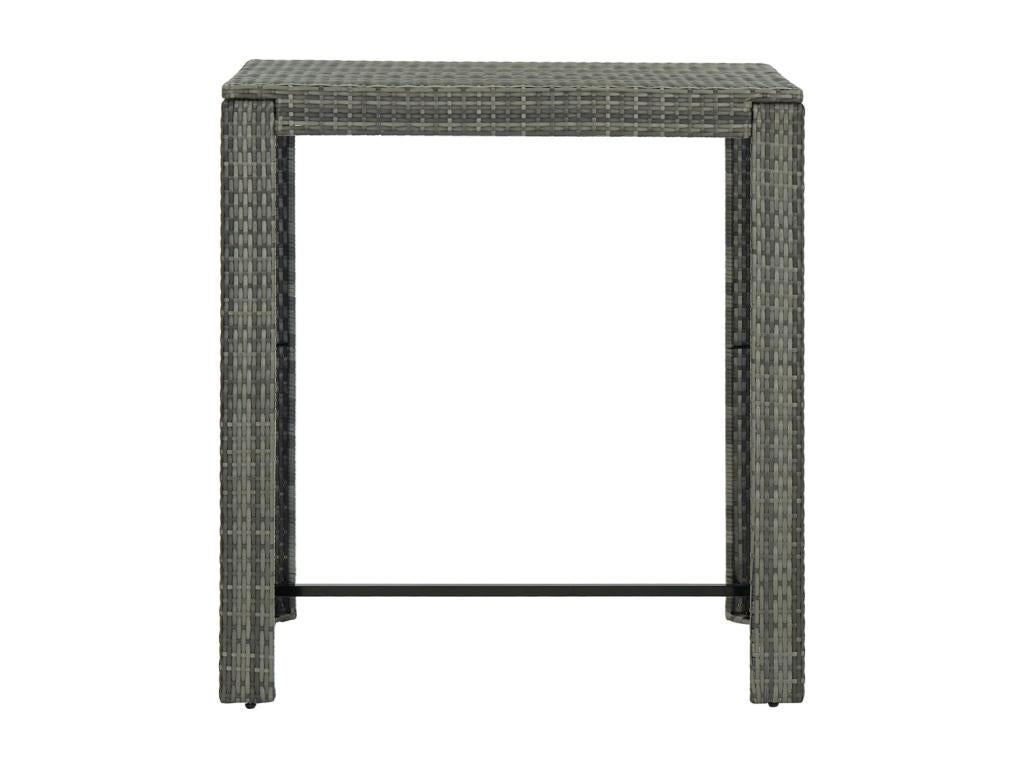 Set da bar da giardino 5 pezzi con braccioli, resina intrecciata grigia, 2 78067ABUS