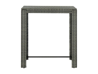 Set da bar da giardino 5 pezzi con braccioli, resina intrecciata grigia, 2 78067ABUS