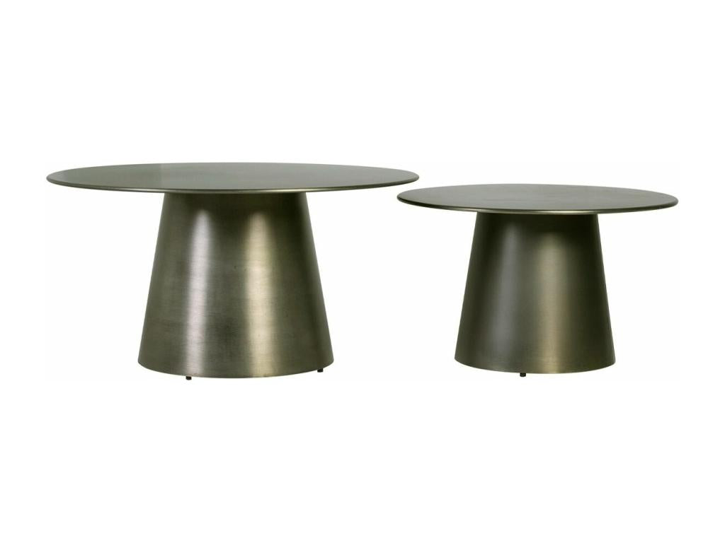 Tavolino rotondo in acciaio Artvivrestore - Set di 2 24469YEBK