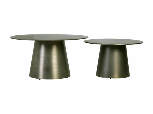 Tavolino rotondo in acciaio Artvivrestore - Set di 2 24469YEBK