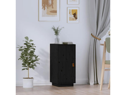 Credenza nera 34x40x75 cm in legno massello di pino 17549HDOS