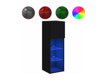 Mobile TV con illuminazione LED Maisonpuretopères, nero, 30,5x30x90 cm, 56273MMIQ