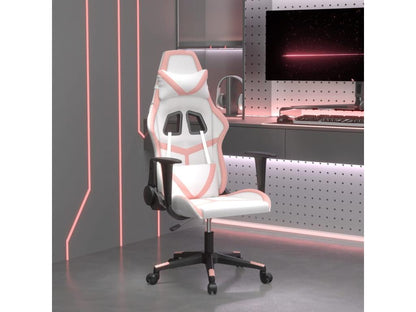 Sedia da gaming, similpelle bianca e rosa, 81385CXDP
