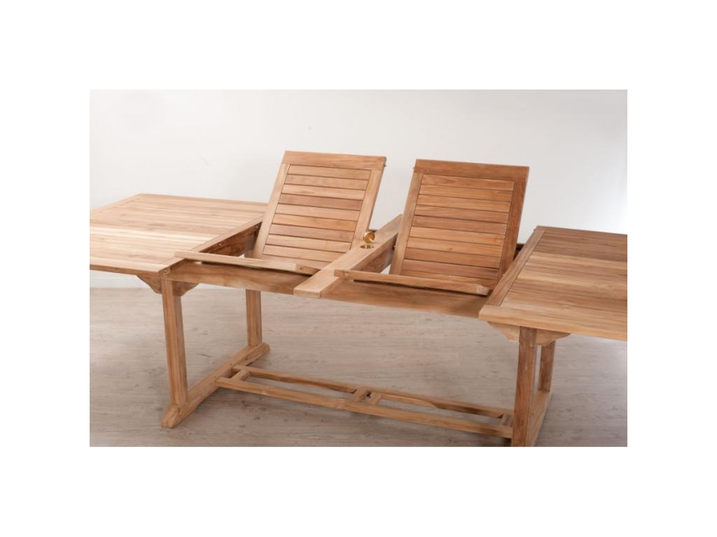 Artvivrestore - Tavolo da giardino per 10/12 persone - rettangolare allungabile 200/300x120 cm in legno di teak 17447WLBL