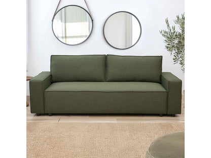 Divano letto in tessuto verde a 3 posti 36297UPMQ