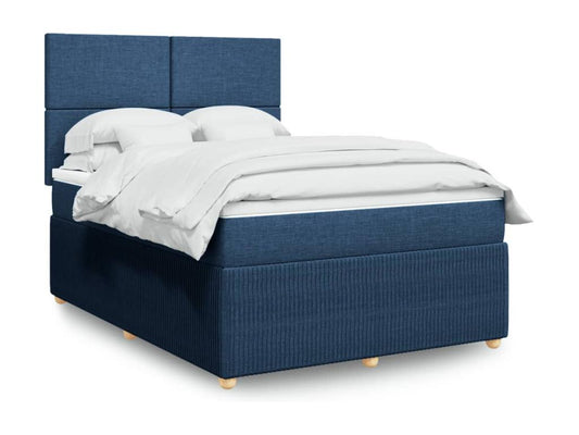 Base letto Maisonpuretop con materasso, blu, 140x200 cm, tessuto, 41320WWQP