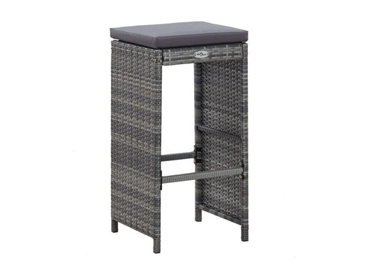 Set da bar da giardino 7 pezzi con cuscini, resina di vimini grigia, 58880OVPJ