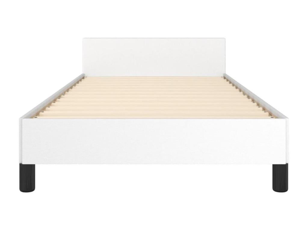 Struttura letto con testiera, materasso non incluso, bianco, 100x200 cm, 73015BOFH