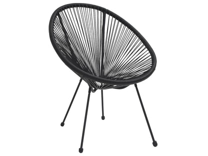 Sedie da giardino a forma di luna, 2 pezzi, rattan nero, 39974IJCU