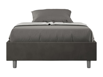 Artvivrestore 24735WSJA Struttura per letto singolo con contenitore, imbottita 120x200cm, microfibra grigia