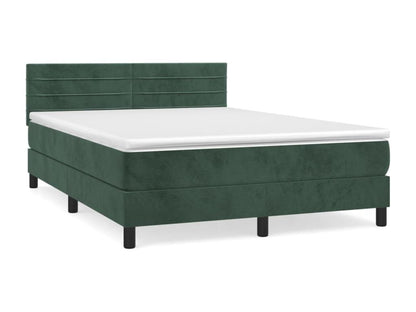 Base letto e materasso Artvivrestore, Verde scuro 140x200cm Velluto 67558XBSJ