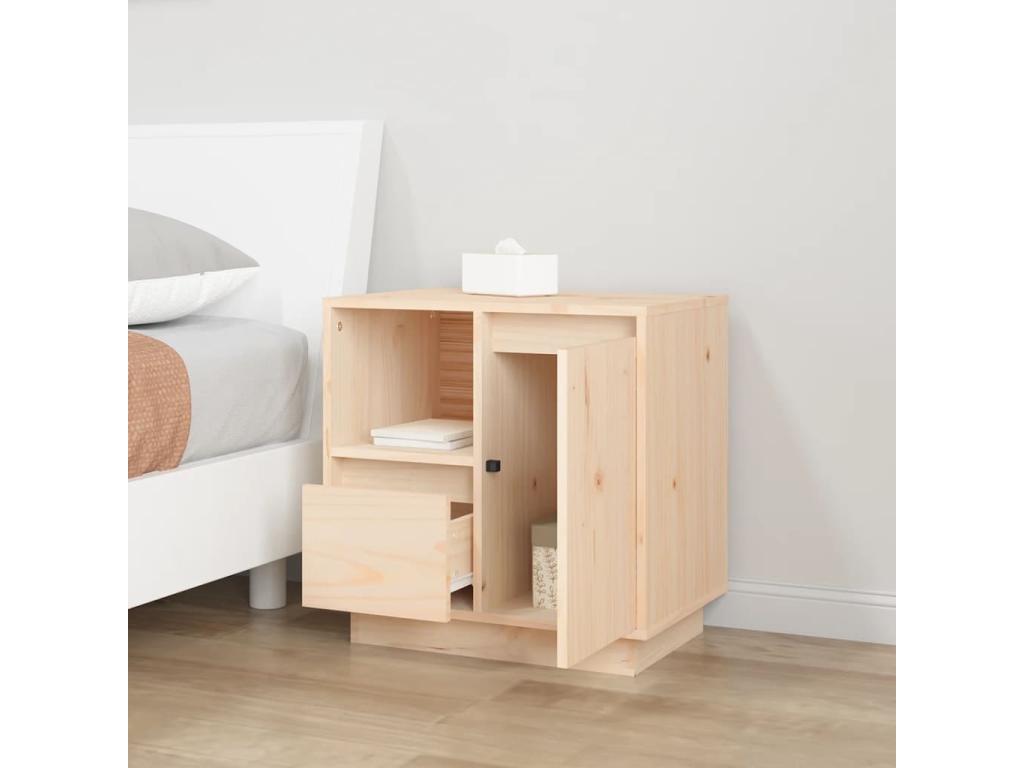 Comodini 2 pezzi, 50x34x50 cm, legno di pino massiccio, 18455JRUN