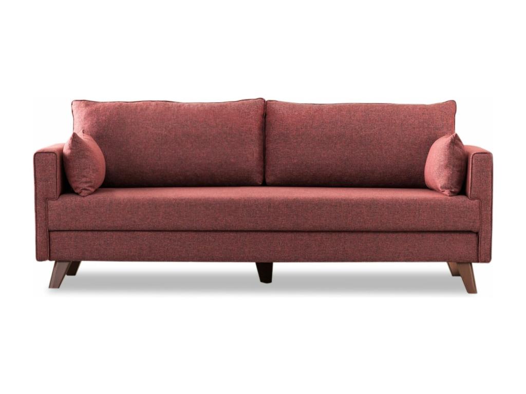 Divano Artvivrestore a 3 posti in tessuto bordeaux, 208 cm, 86548NTRB