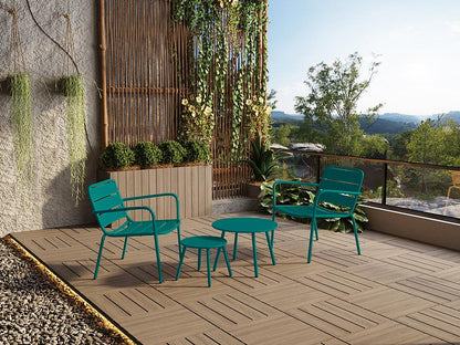 Tavolini da giardino impilabili in metallo - Blu anatra - Artvivrestore 93252XDFG