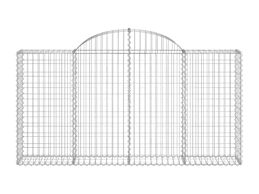 Cestini gabbioni ad arco da 5 pezzi, 200x30x100/120 cm, ferro zincato, 73886RLTP
