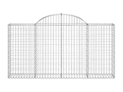 Cestini gabbioni ad arco da 5 pezzi, 200x30x100/120 cm, ferro zincato, 73886RLTP