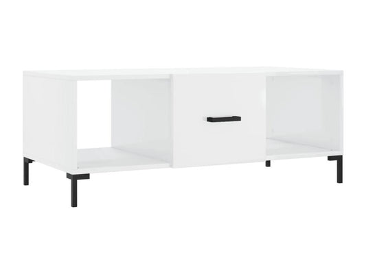 Tavolino da caffè, bianco lucido, 102x50x40 cm, legno ingegnerizzato, 87913CCPS