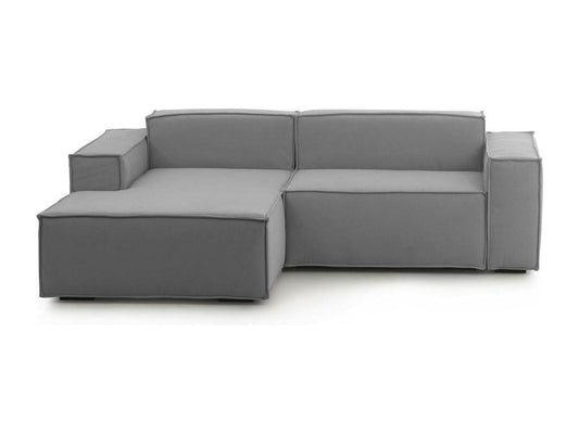 Divano fisso Artvivrestore, divano componibile 2 posti con penisola sinistra, Made in Italy, Divano moderno in tessuto, 220x170x70 cm, Grigio, 22270MDFI