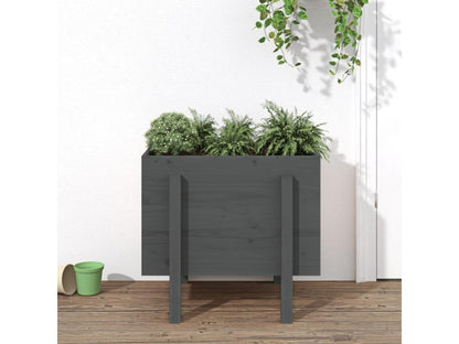 Fioriera grigia 62x50x57 cm in legno massello di pino 34909QRPJ