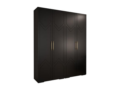 Artvivrestore Ryfel 8 236.7/200/47 Armadio a 4 ante con cerniera, nero, 35638VOKZ