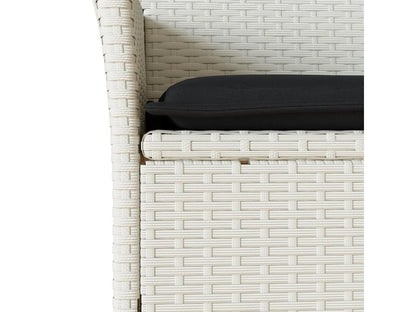 Sedie da giardino con cuscini, set da 2, resina intrecciata bianca, 87148JNVF