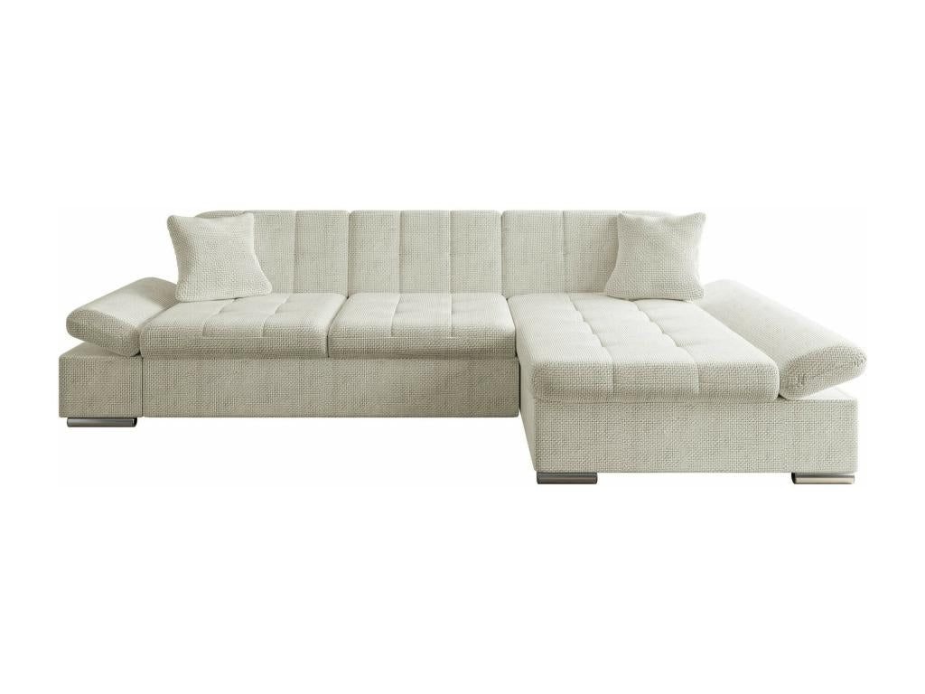 Divano angolare Calmetop 152, marrone chiaro, funzione letto, contenitore, 278x161 cm, 77470VGVL