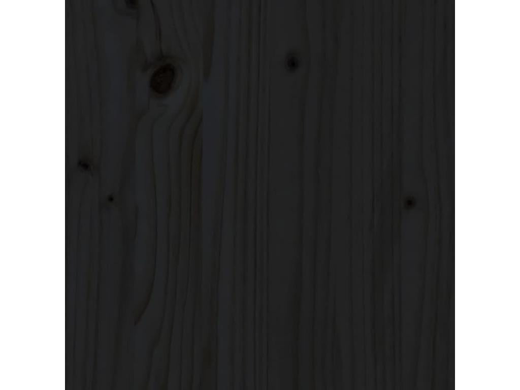 Fioriera con ripiano, Nero, 82,5x82,5x81 cm, Legno massello di pino, 93733GZYN