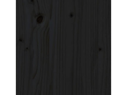 Fioriera con ripiano, Nero, 82,5x82,5x81 cm, Legno massello di pino, 93733GZYN