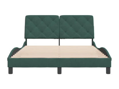 Struttura letto con testiera, verde scuro, 140x190 cm, velluto, 44258FWWG